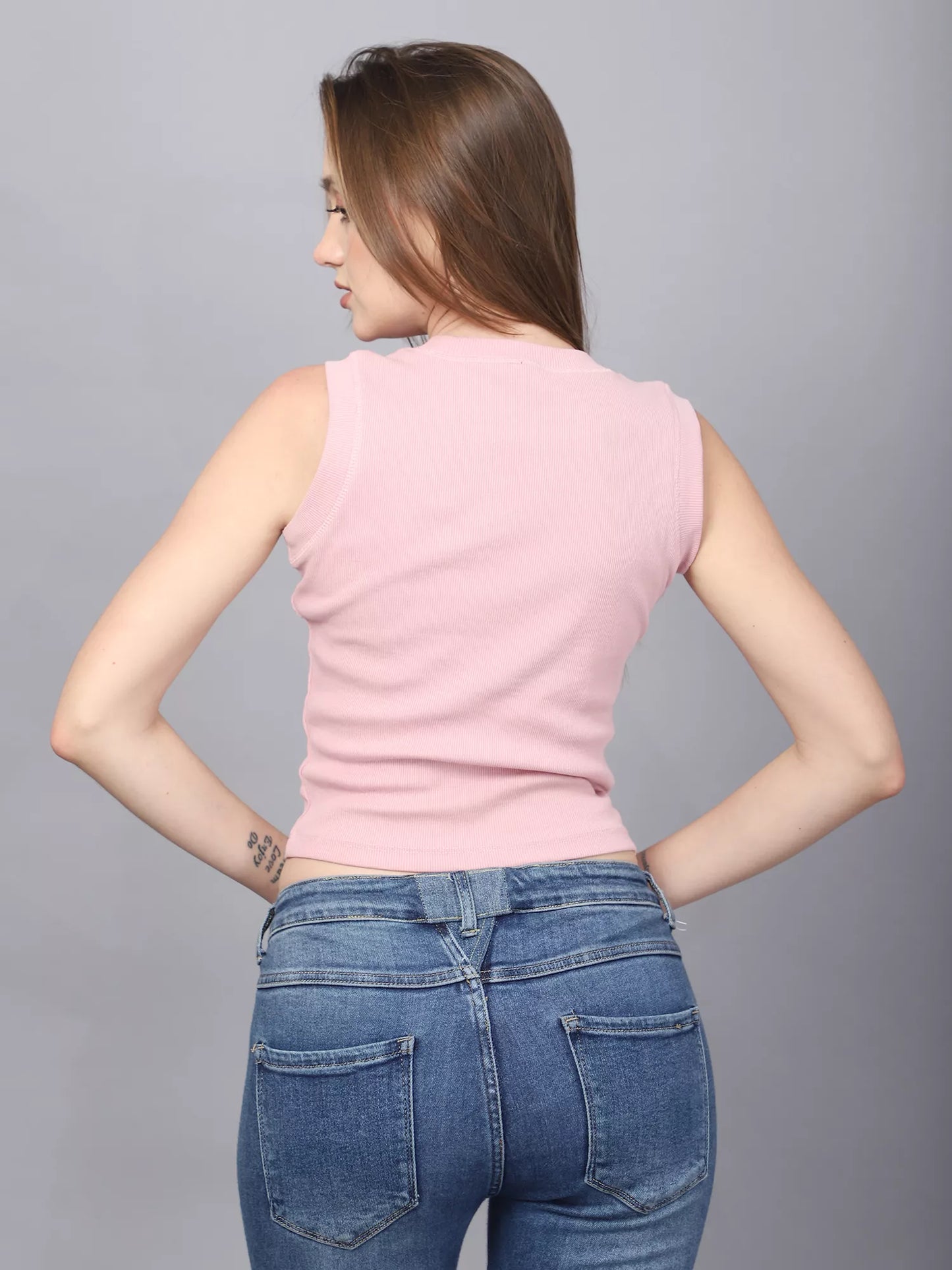 Pink Rib Crop Top