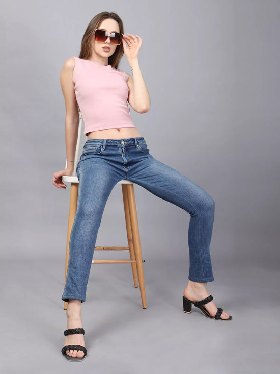 Pink Rib Crop Top