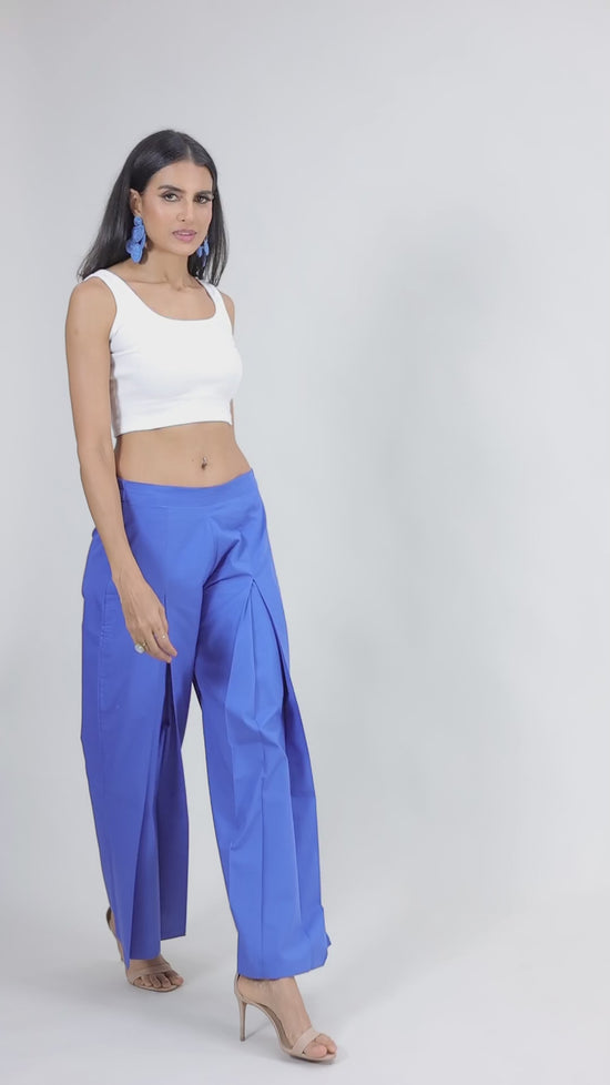Blue Front Pleasted Pant