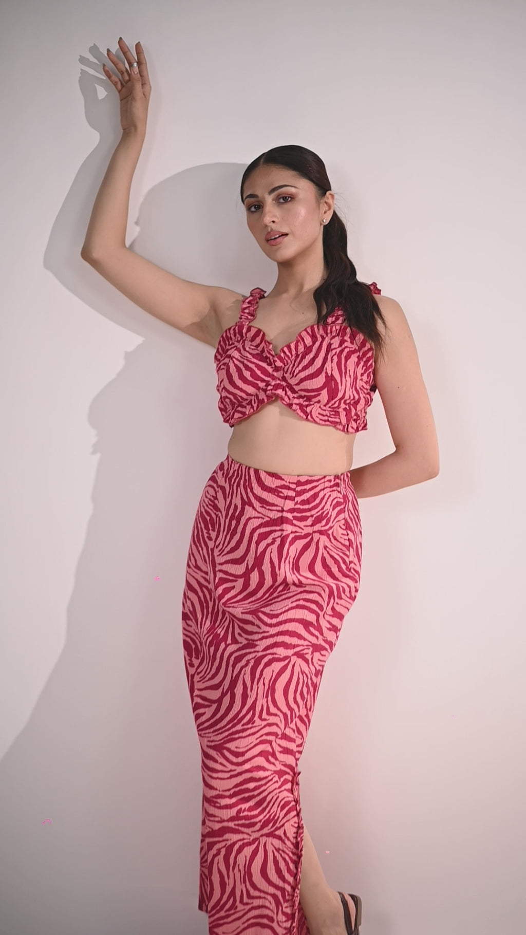 Hot Pink Zebra Maxi Co-ord Set