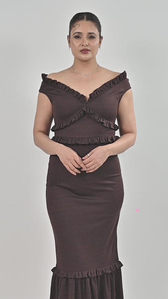 Eternal Grace Off Shoulder Dress
