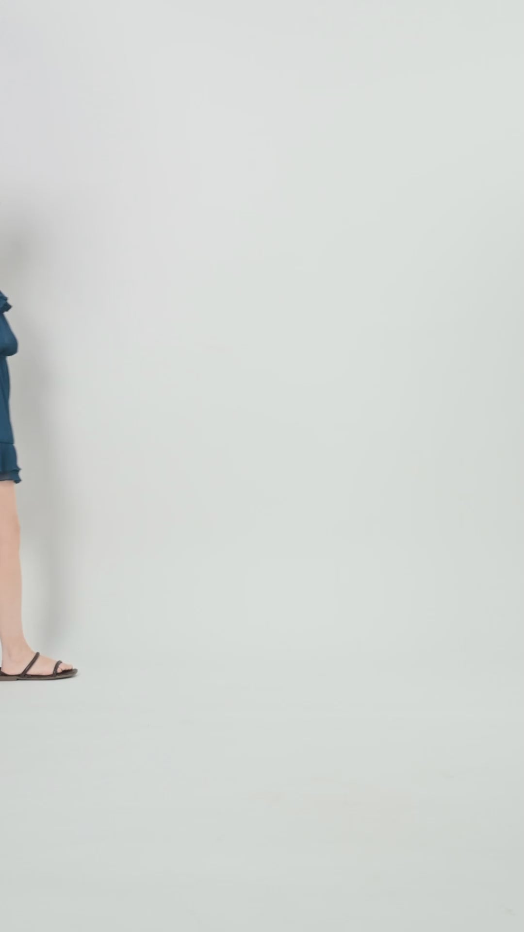 Transformative Teal Ruffle Mini Dress