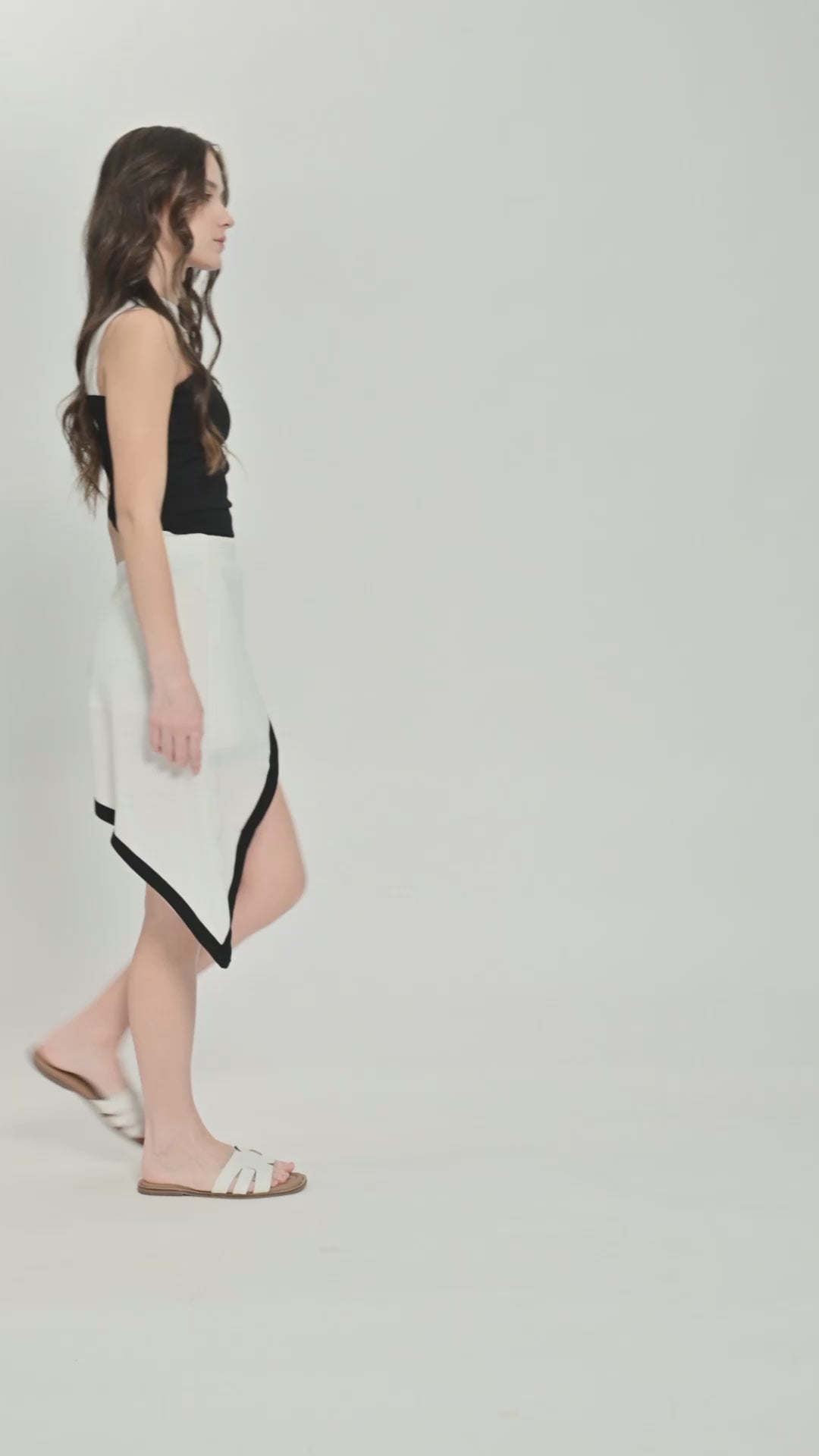 Asymmetrical Black & White Co-ord Set