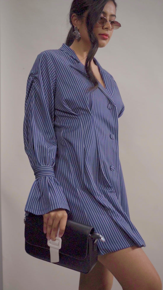 Bishop-Sleeve Blazer Style Dress