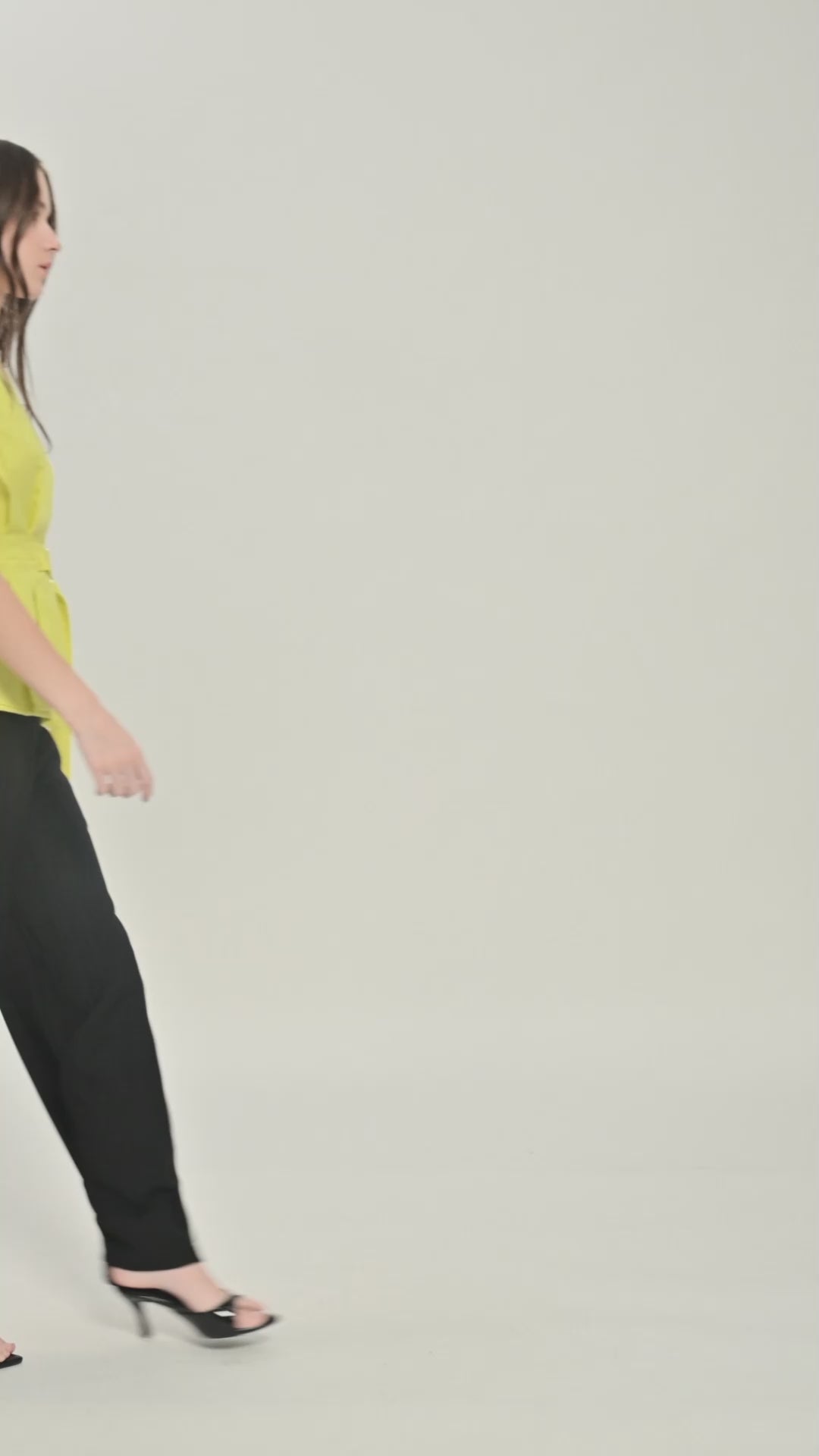 Yellow Buckel Peplum Top