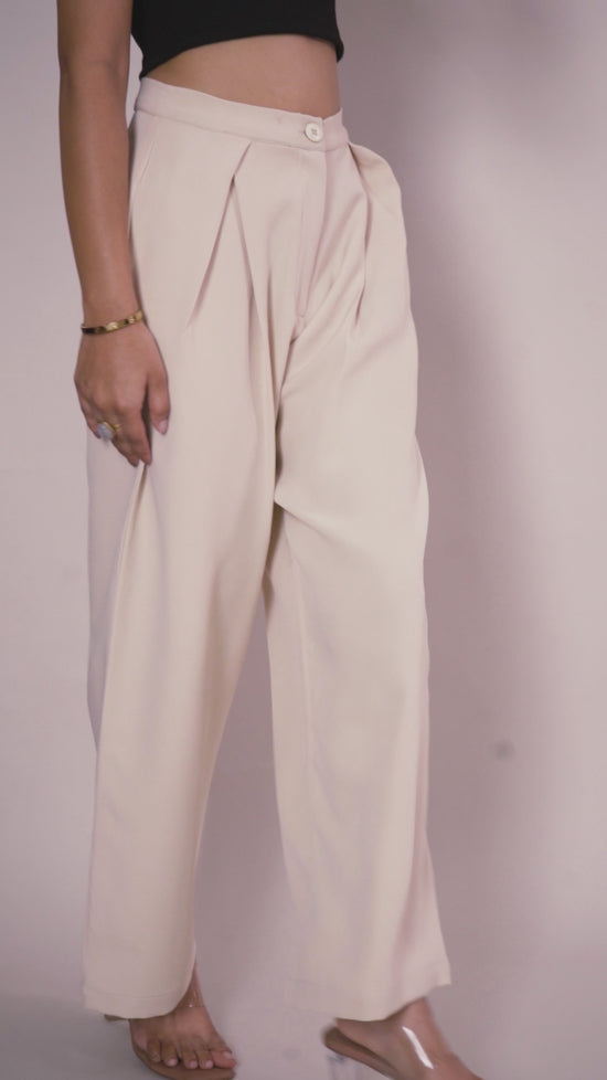 Brown Contrast Piping Pant