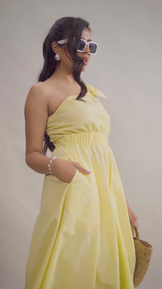 One Shoulder Midi length Dress