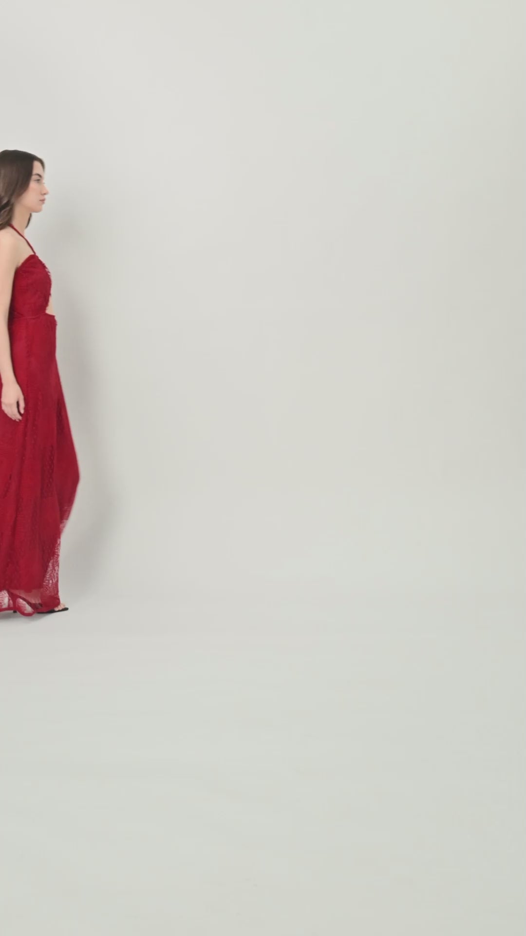 Crimson Eclipse Cutout Dress