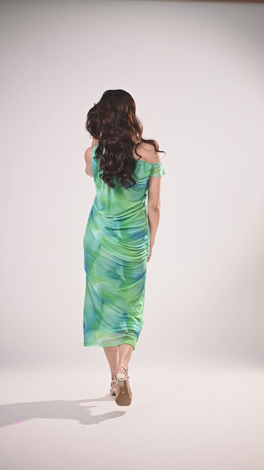 Ocean Breeze Ruched Maxi Dress