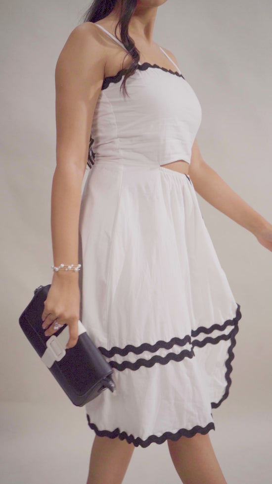 White Ric Rak Side Slit Dress
