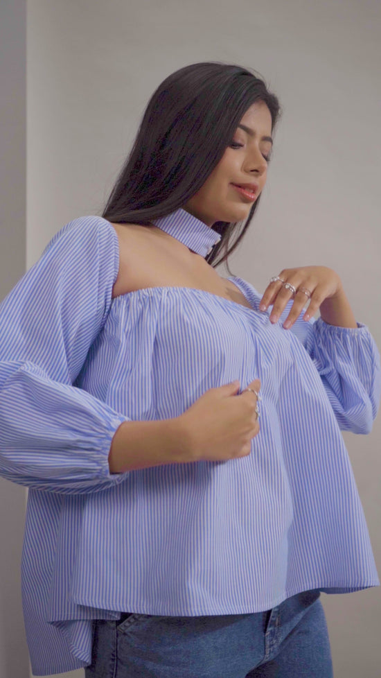 Off-Shoulder Striped Top