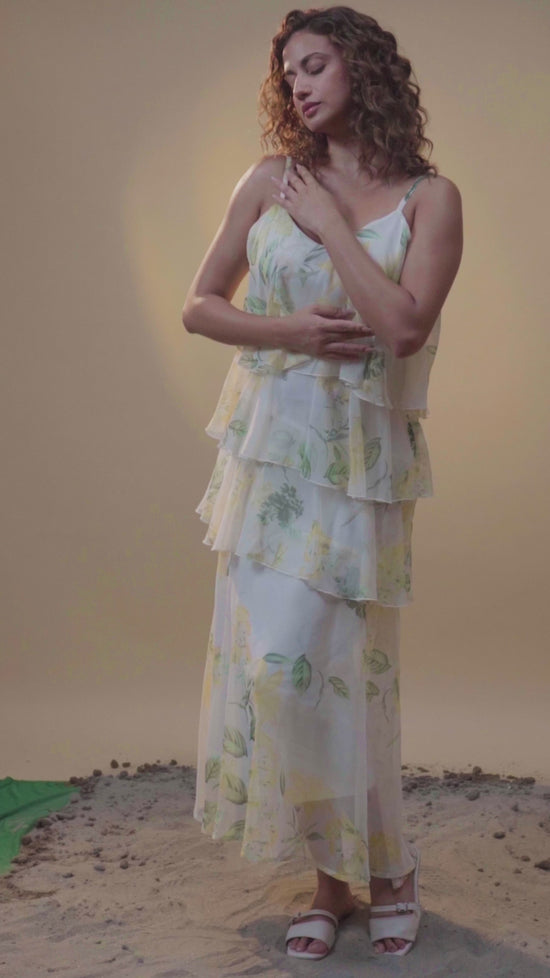 Floral Whisper Ruffle Dress