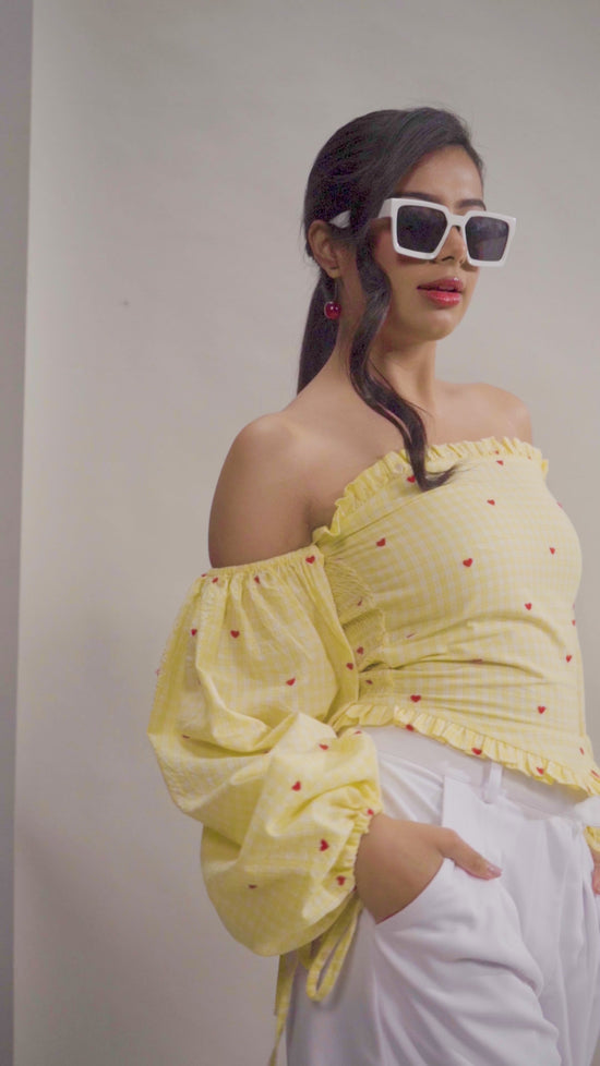 Sweetheart Smock Off-Shoulder Top