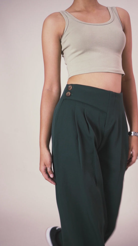 Green Straight Fit Pants