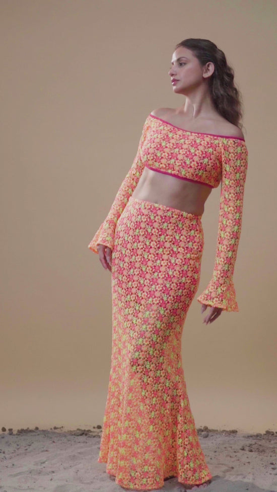 Sunset Bloom Lace Co-ord Set