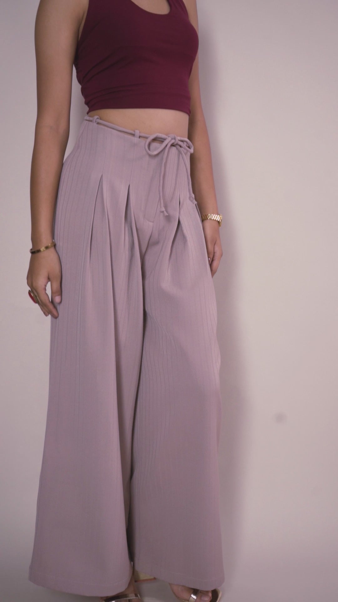 Beige Drawstring Pant