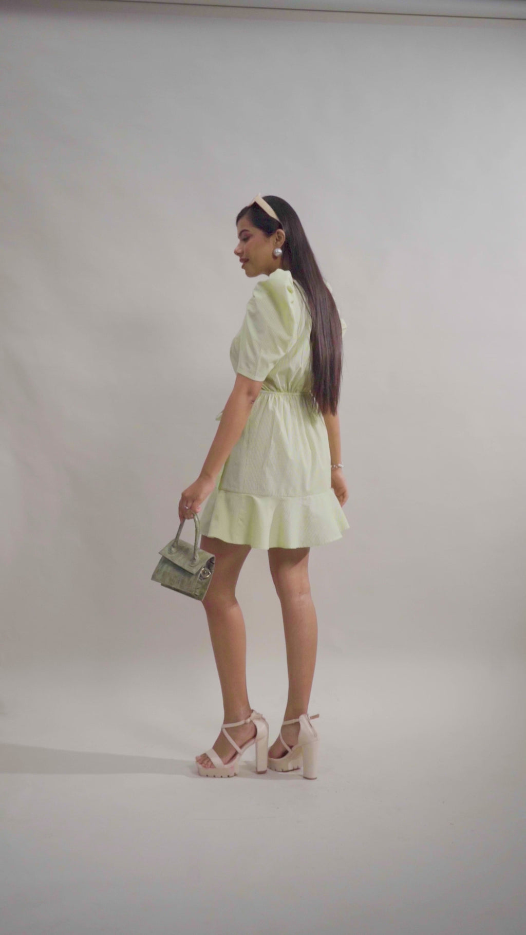 Puff Sleeve Wrap Dress