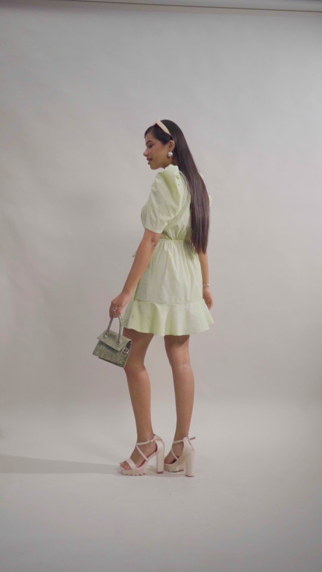 Puff Sleeve Wrap Dress