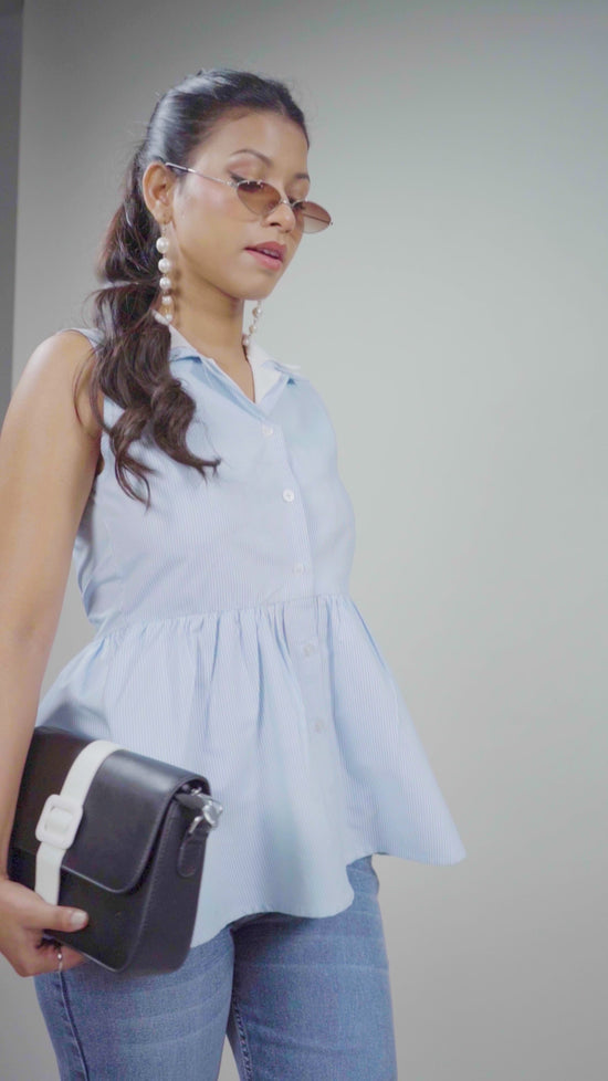 Button -Down Bow Top