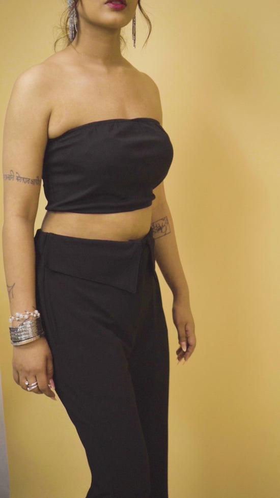 Black Tube With Pant Cord Set