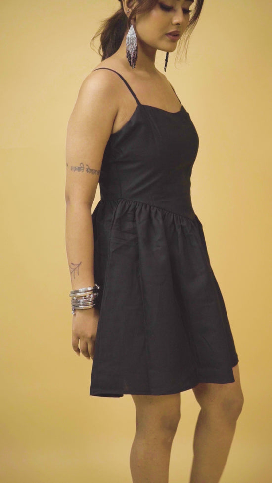 Black Mini Back Cut Out Dress