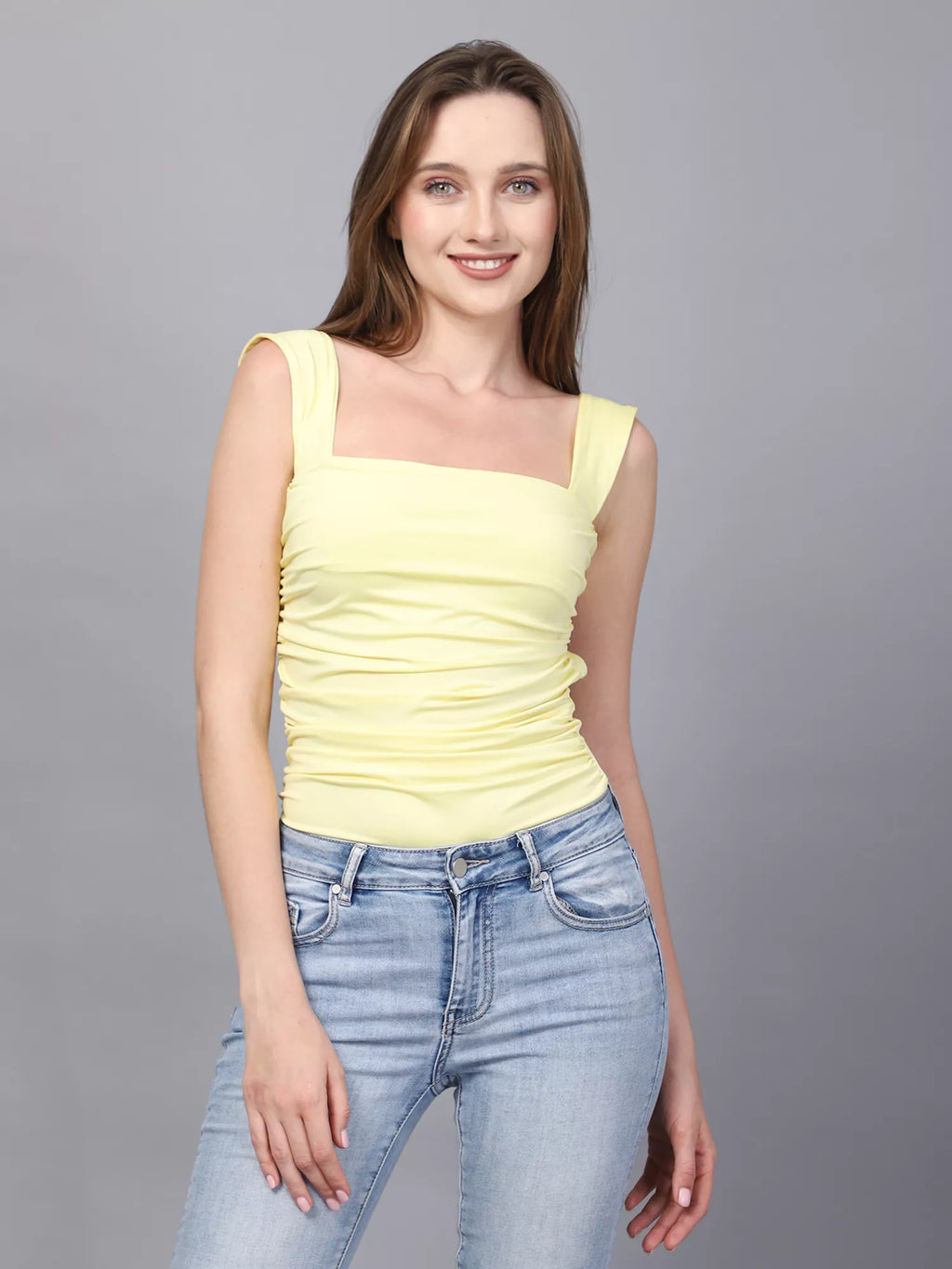 Yellow Back Knot Bodysuit